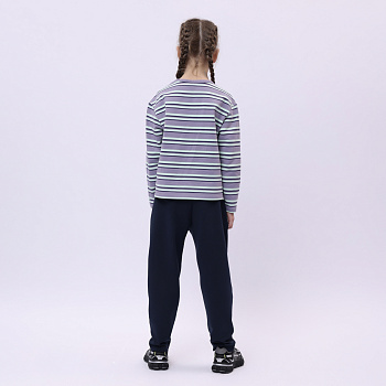YWDU280-2 Lifestyle Crew Neck Sweatshirt Turbidity Purple Stripes
